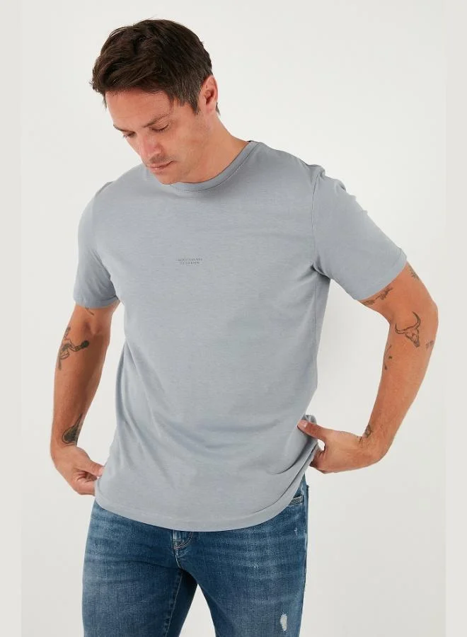 بوراتي تيشيرت قطن رجالي بياقة دائرية بقصة عادية من بوراتي