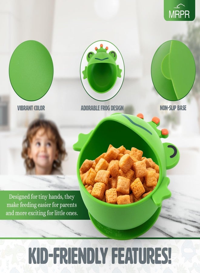 MRPR Hop & Snack Silicone Frog Bowl – Silicone Suction Bowl for Toddlers – BPA-Free, Microwave & Dishwasher Safe – Spill-Resistant, Travel-Friendly - Image 5