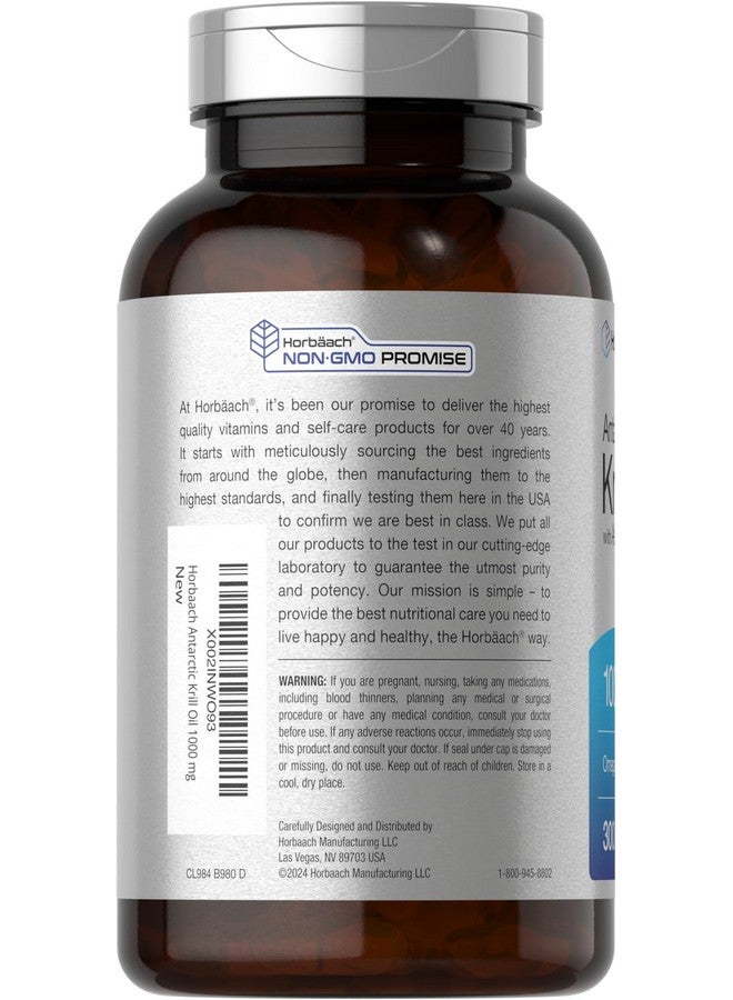 Horbäach Antarctic Krill Oil 1000mg Softgels | 300 Count | Omega 3 Supplements with Astaxanthin, EPA, DHA | Non-GMO, Gluten Free - Image 3