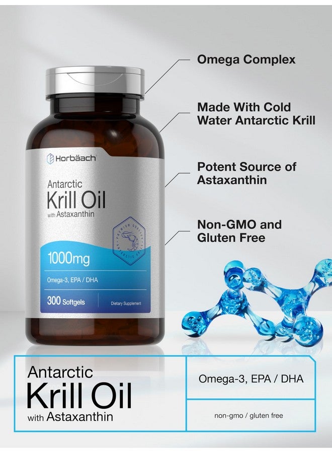 Horbäach Antarctic Krill Oil 1000mg Softgels | 300 Count | Omega 3 Supplements with Astaxanthin, EPA, DHA | Non-GMO, Gluten Free - Image 4