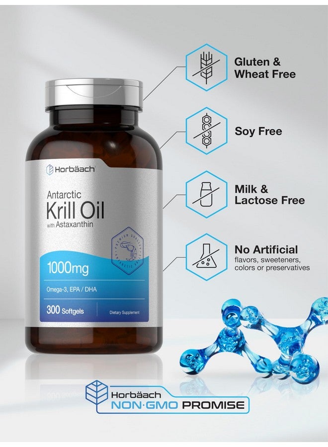 Horbäach Antarctic Krill Oil 1000mg Softgels | 300 Count | Omega 3 Supplements with Astaxanthin, EPA, DHA | Non-GMO, Gluten Free - Image 5