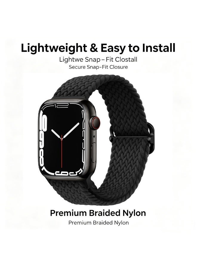 Wechdo 2PCS Nylon Watchband Replacement Bracelet for iWatch Series 10/11 46mm,Compatible with iWatch Band 49mm 45mm 44mm 42mm,Sport Strap Replacement WristBands for iWatch Series 9 8 7 6 5 4 ultra 2 ultra 3 ultra SE SE 2 SE 3 - Image 4