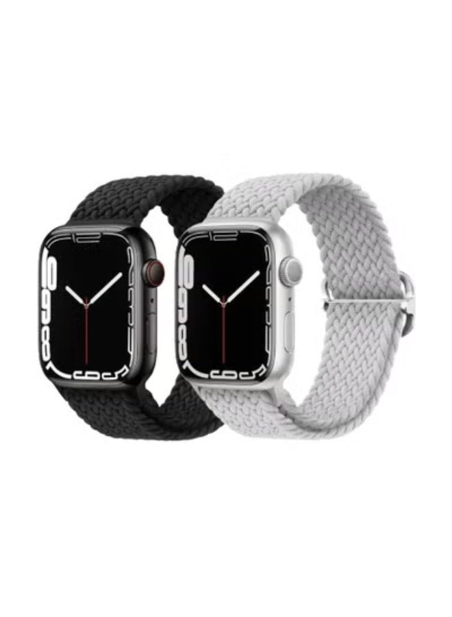 Wechdo 2PCS Nylon Watchband Replacement Bracelet for iWatch Series 10/11 46mm,Compatible with iWatch Band 49mm 45mm 44mm 42mm,Sport Strap Replacement WristBands for iWatch Series 9 8 7 6 5 4 ultra 2 ultra 3 ultra SE SE 2 SE 3 - Image 1
