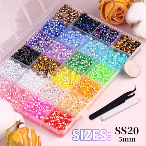 TINKRSTUFF 8500Pcs Resin Jelly Rhinestones with Tweezers for Crafting, Mixed-Color 5mm Flatback Gems, Bedazzling Crystal with 3Pcs 10ml B7000 Jewelry Glue for DIY Crafts Clothing Tumblers Shoes Nail Art - Image 2