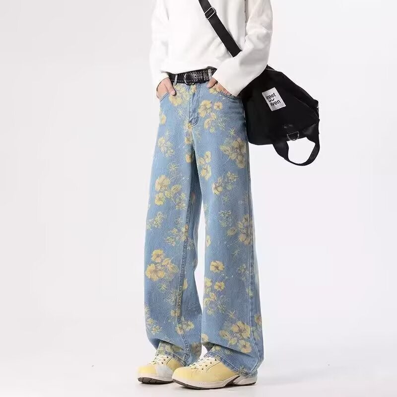 Unisex Classic Denim Jeans Loose Fit Daily Outdoor Wear - Image 2