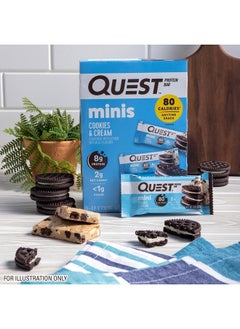 QUEST NUTRITION Mini Cookies & Cream Protein Bars, High Protein, Low Carb, Keto Friendly, 14 Count  - Image 4