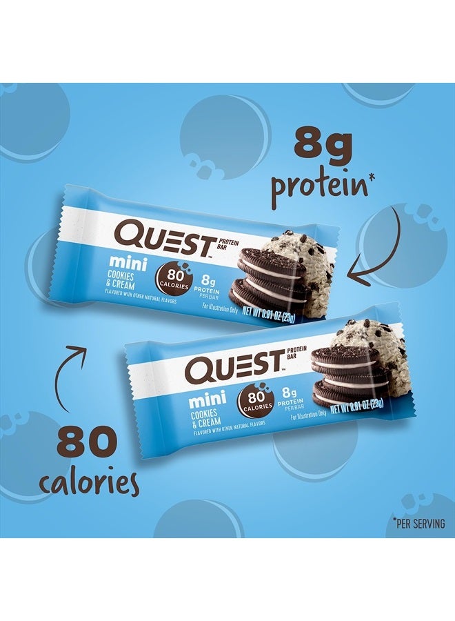 Quest Nutrition أشرطة بروتين ميني كوكيز آند كريم، عالية البروتين، منخفضة الكربوهيدرات، مناسبة لنظام الكيتو الغذائي، 14 قطعة - Image 2