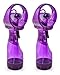 O2COOL O2COOL 2 Pack Deluxe Misting Handheld Portable Misting Fan, Purple  - Image 2