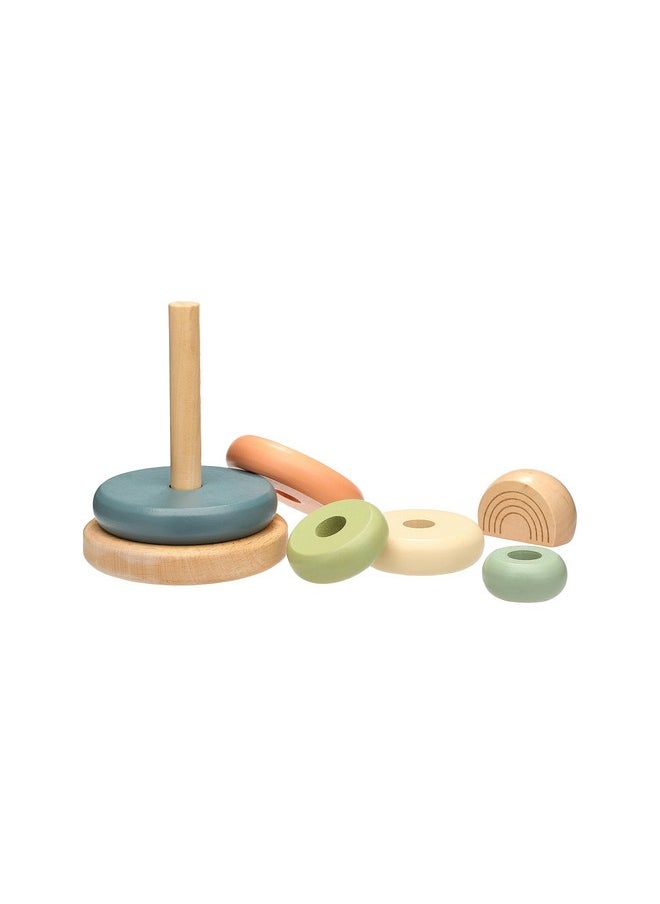 pearhead Pearhead Wooden Stacking Rainbow Toy, Baby and Toddler Ages 12+ Months Montessori Toy, Interactive Stackable Rings Learning Toy, Baby Girl or Baby Boy Nursery Accessory  - Image 2