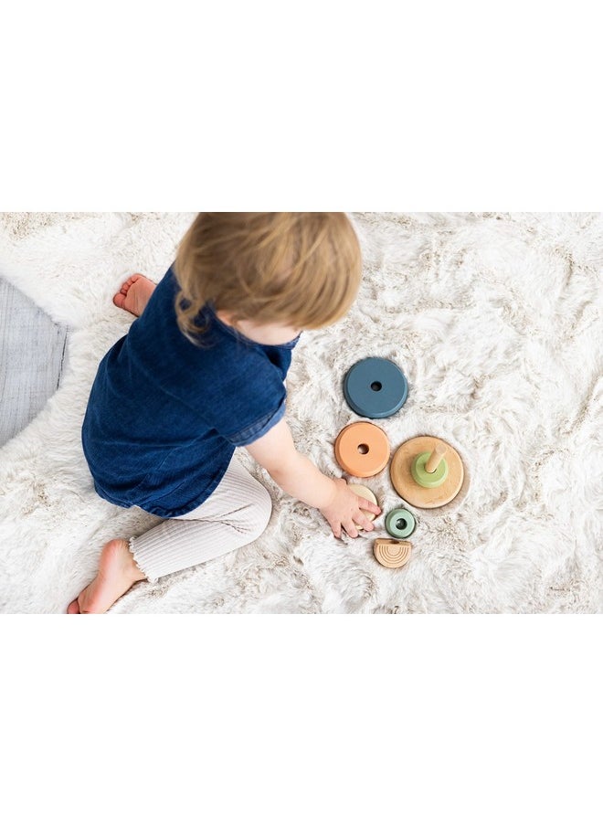 pearhead Pearhead Wooden Stacking Rainbow Toy, Baby and Toddler Ages 12+ Months Montessori Toy, Interactive Stackable Rings Learning Toy, Baby Girl or Baby Boy Nursery Accessory  - Image 5