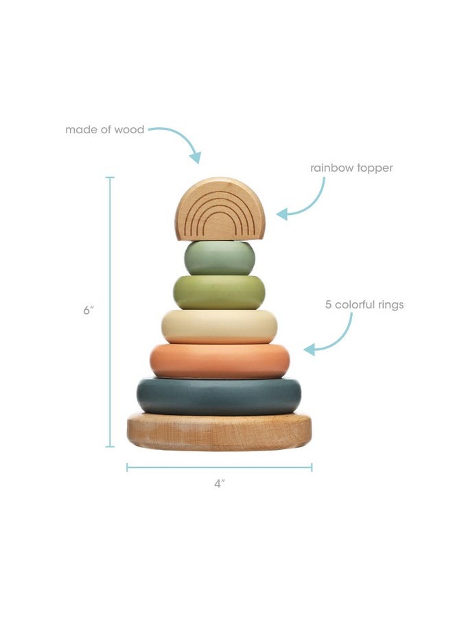 pearhead Pearhead Wooden Stacking Rainbow Toy, Baby and Toddler Ages 12+ Months Montessori Toy, Interactive Stackable Rings Learning Toy, Baby Girl or Baby Boy Nursery Accessory  - Image 4