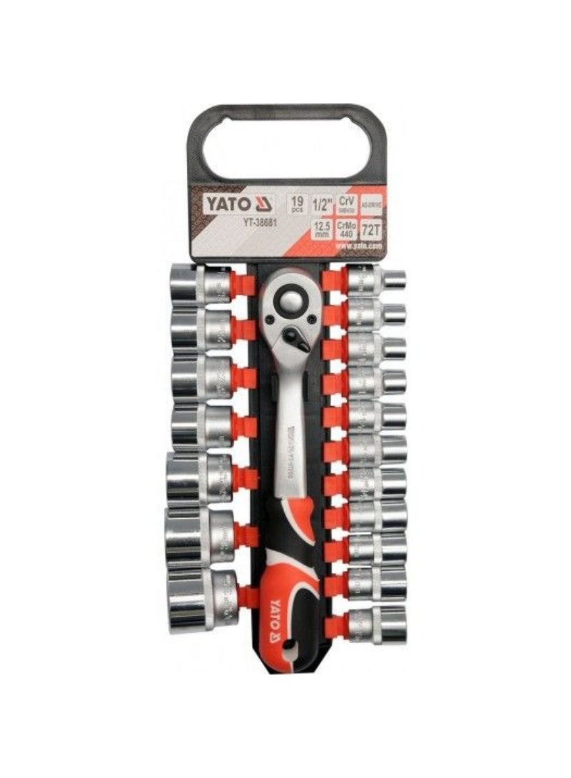 YATO Socket Set 1/2" 19pcs/sets YT-38681