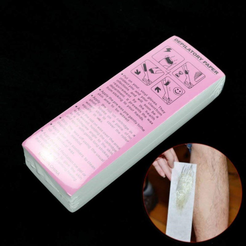 100 Sheet/Pack Disposable Professional Hair Removal Tool Depilatory Paper Nonwoven Epilator Women Wax Strip Paper Shaving Roll Waxing Smooth Legs
