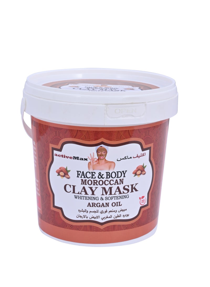 active max Clay Mask Powder With Moroccan Argan - Image 1