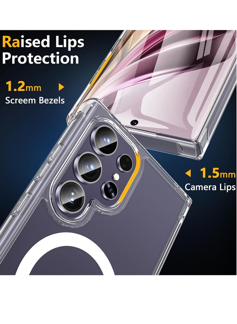 ELTRAZONE Samsung S24 Ultra Case, [Samsung Galaxy S24 Ultra Case w/Screen Protector] Magnetic Shockproof Drop Protective Translucent Matte Back Phone Bumper Cover,Clear - Image 5