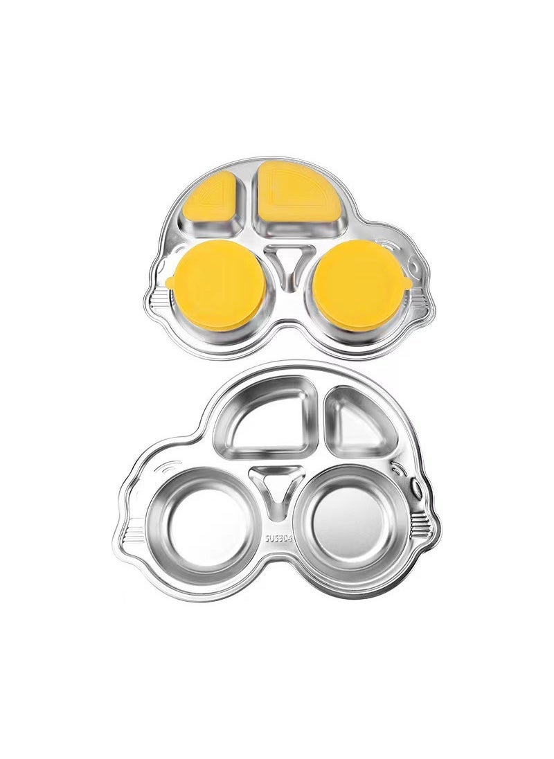 304 Stainless Steel Dielectric Plate Fast Food Plate Kindergarten School Dining Plate Childrens Tableware Baby Plate Cartoon car (sucker) Cartoon car (sucker)