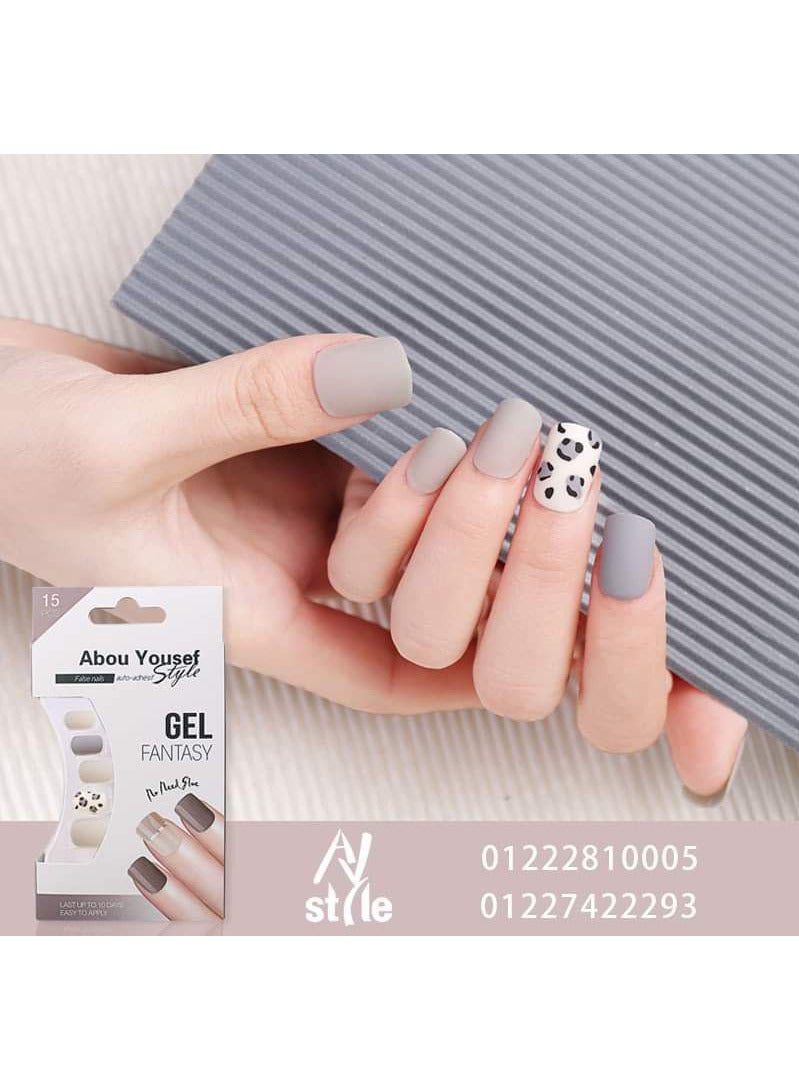 Abou Yousef Style Automatic adhesive false nails 15pcs