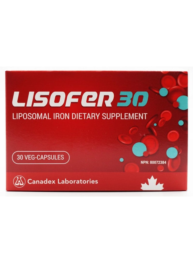 Lisofer 30 Veg Capsules – Iron Supplement for Hemoglobin, Energy & Wellness Support | Vegetarian Iron Capsules for Daily Vitality