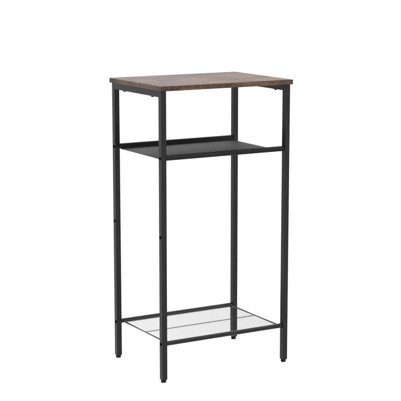 Hoctieon 3 Tier End Table, Telephone Table, Narrow Side Table with Storage, Nightstand for Small Spaces, Metal Frame, For Living Room, Bedroom, Sofa Couch, Hall, Easy Assembly, Rustic Brown - Image 4