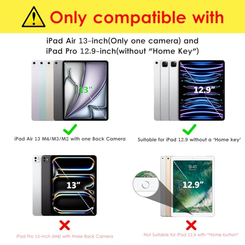 DTTO for iPad Air 13 Inch Case M4M3M2 202620252024 iPad Pro 129 Inch Case 6th5th4th3rd Gen Smart Slim Trifold Stand Soft Cover with Pencil Holder Black - Image 3