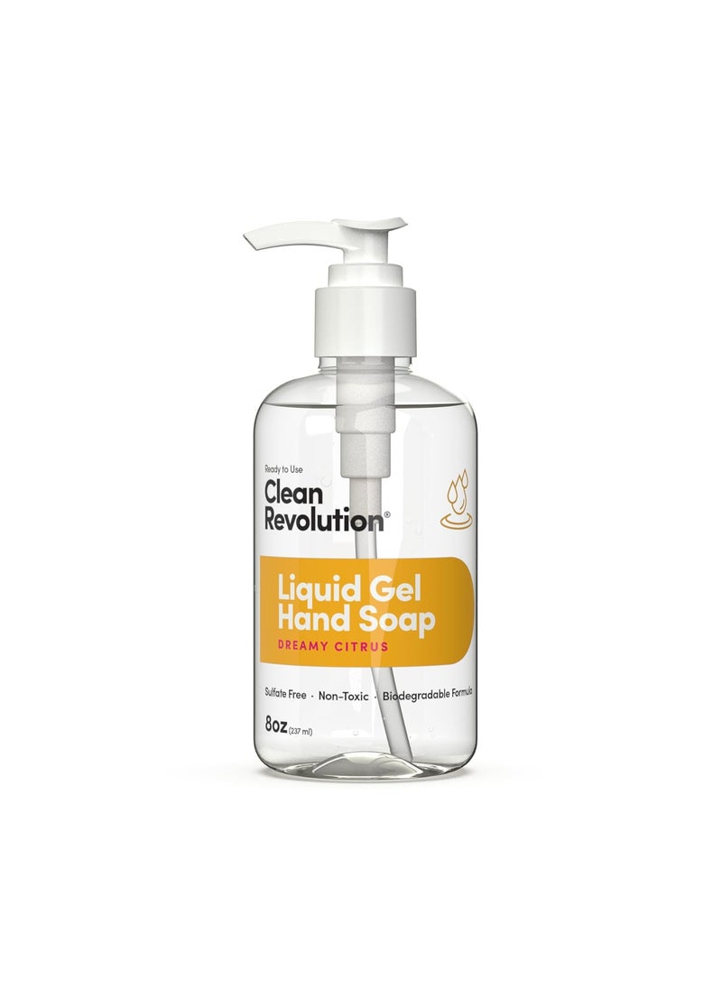Clean Revolution - Clean Revolution Liquid Gel Hand Soap Silky Rich Liquid Quick Lather Fast Rinsing Contains Real Essential Oils Dreamy Citrus 8 Fl Oz - Image 1