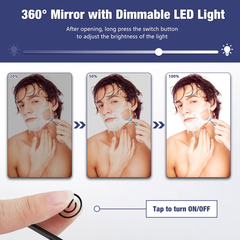 Dripex 3 Way Mirror For Self Hair Cutting  Rechargeable 360 Trifold Mirror With Led Lights And Height Adjustable Hooks  For Makeup  Styling  Shaving  Braiding  Dye Hair - Image 2