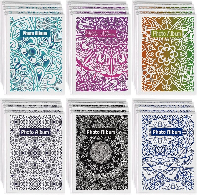 Sinmoe 24 حزمة ألبوم صور مصغر 4 × 6 كتاب صور صغير مع إدخالات زخرفية قابلة للإزالة وغطاء شفاف مرن للصور بأسلوب زهور - Image 1