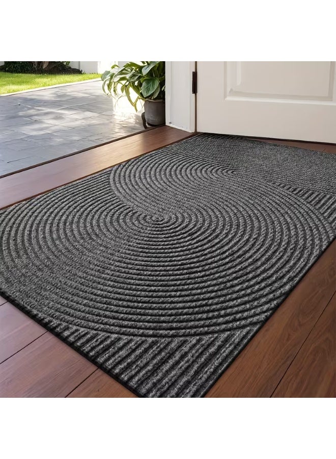 ألياف خام RawFiber ممسحة أرجل لحجز الأتربة (45 × 75 سم)، دواسات أبواب قابلة للغسل وغير قابلة للانزلاق، سجادة ترحيب مقاومة للأوساخ وعالية الامتصاص، دواسات أرضية بتصميم نحيف للأبواب الأمامية والخلفية والمداخل. - Image 1