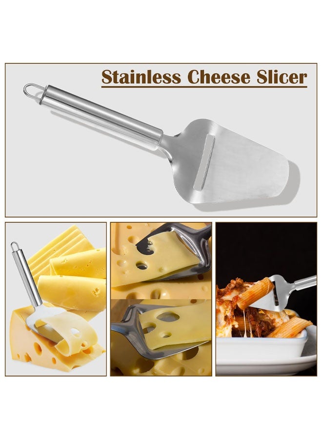 قطاعة جبن من الفولاذ المقاوم للصدأ، قطاعة جبن متعددة الوظائف لجميع أنواع الجبن، مبشرة جبن احترافية فضية غير لاصقة للطبخ في المطبخ - Image 4