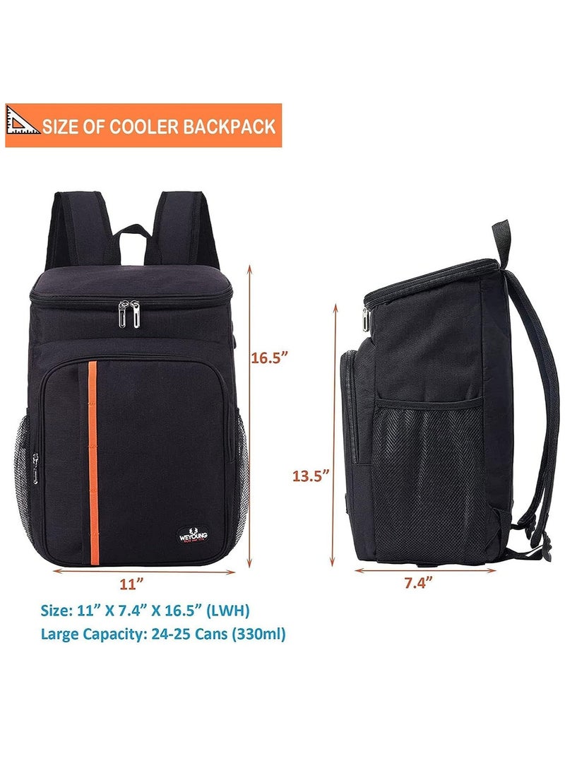 MahMir MahMir® Cooler Backpack 25 Cans Large Capacity Insulated, Backpack Cooler Lightweight Leak Proof Soft Cooler Bag for Men Women to Picnics, Camping, Hiking, Beach, Park, Trips (Black)  - Image 2