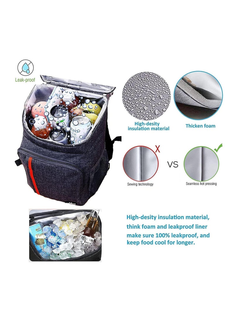 MahMir MahMir® Cooler Backpack 25 Cans Large Capacity Insulated, Backpack Cooler Lightweight Leak Proof Soft Cooler Bag for Men Women to Picnics, Camping, Hiking, Beach, Park, Trips (Black)  - Image 4