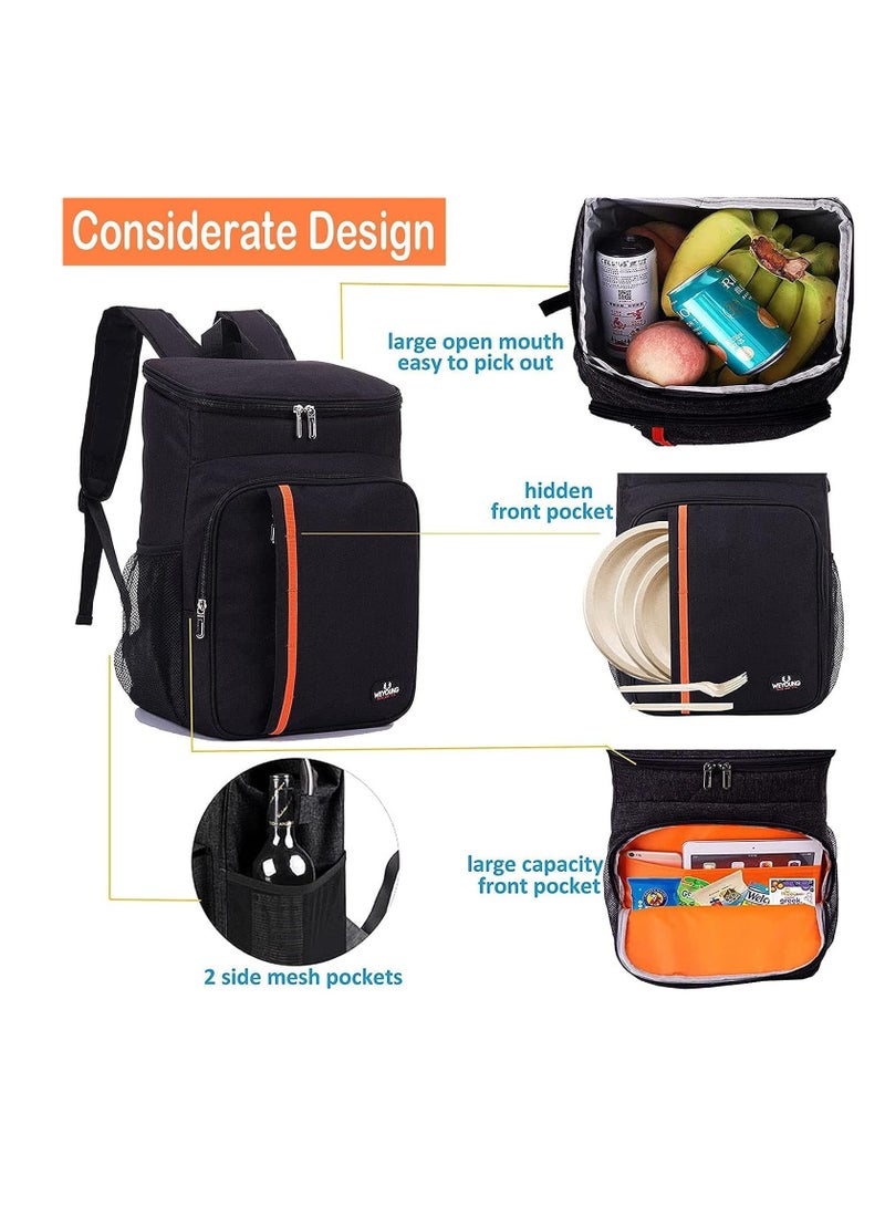 MahMir MahMir® Cooler Backpack 25 Cans Large Capacity Insulated, Backpack Cooler Lightweight Leak Proof Soft Cooler Bag for Men Women to Picnics, Camping, Hiking, Beach, Park, Trips (Black)  - Image 5