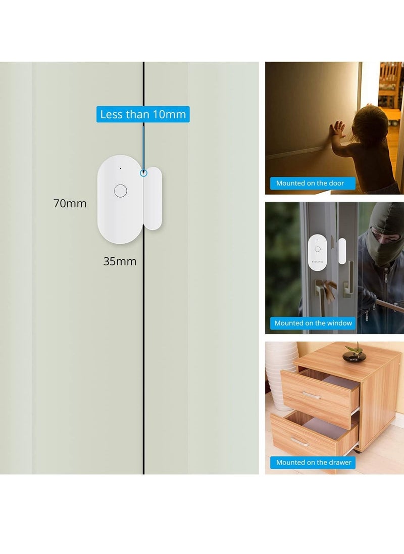 Excefore - WiFi Door Window Alarm Sensor with Magnetic Sensor, Wireless Door Window Contact Opening Security Alarm Compatible with Alexa Google Home, Tuya App Pushes Notification to Mobile Phone, No siren - Image 1