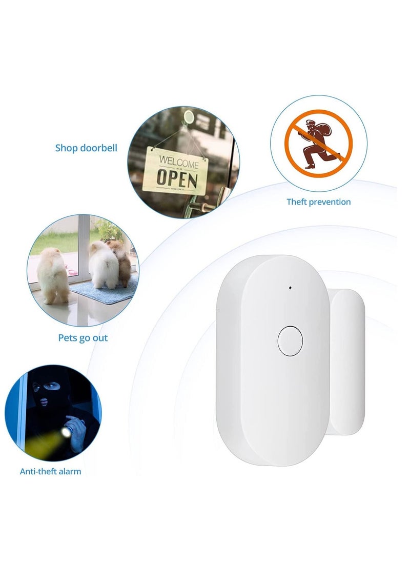 Excefore - WiFi Door Window Alarm Sensor with Magnetic Sensor, Wireless Door Window Contact Opening Security Alarm Compatible with Alexa Google Home, Tuya App Pushes Notification to Mobile Phone, No siren - Image 1