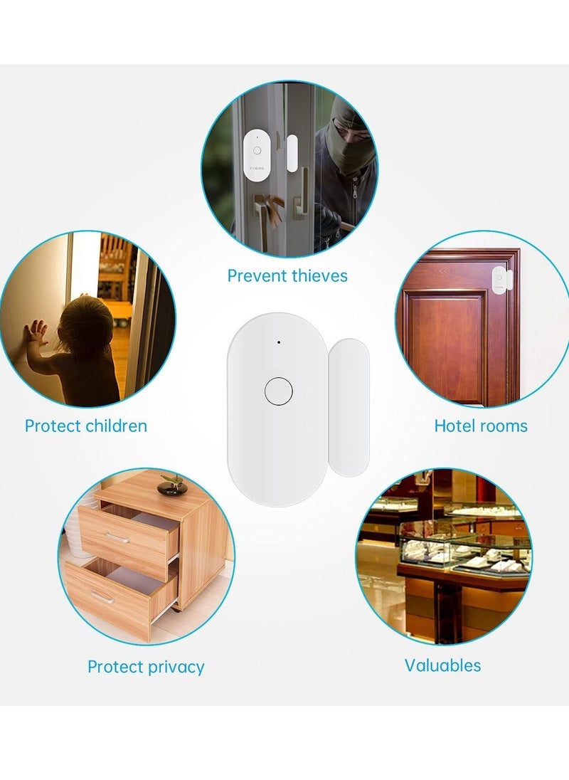 Excefore - WiFi Door Window Alarm Sensor with Magnetic Sensor, Wireless Door Window Contact Opening Security Alarm Compatible with Alexa Google Home, Tuya App Pushes Notification to Mobile Phone, No siren - Image 1