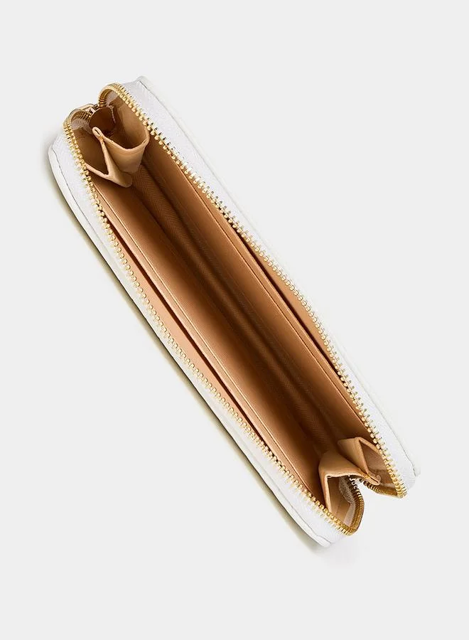 Styli Solid Quilted Zip Around Wallet