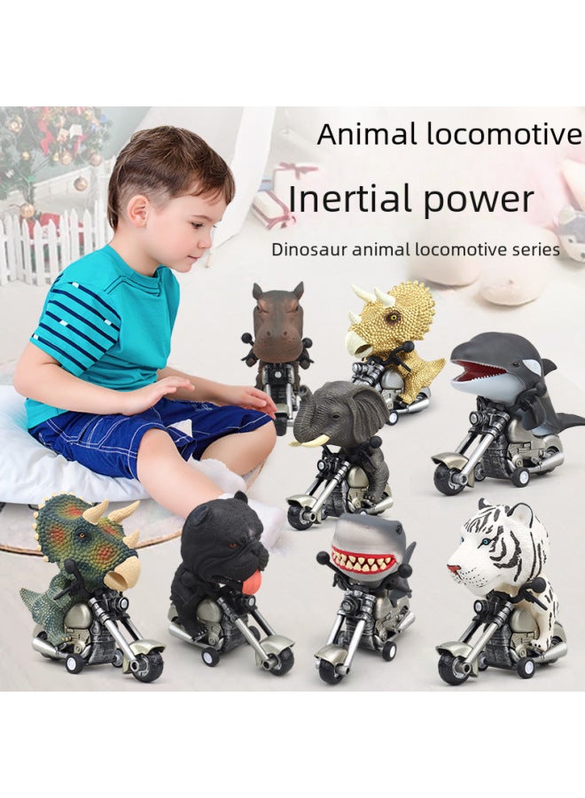 ألعاب الأطفال 19 لعبة محاكاة دراجة نارية بالقصور الذاتي مرسومة يدويًا على شكل ديناصور حيواني لدراجة نارية - اللون: صندوق نافذة إنجليزي للكلاب (دراجة نارية) - Image 4