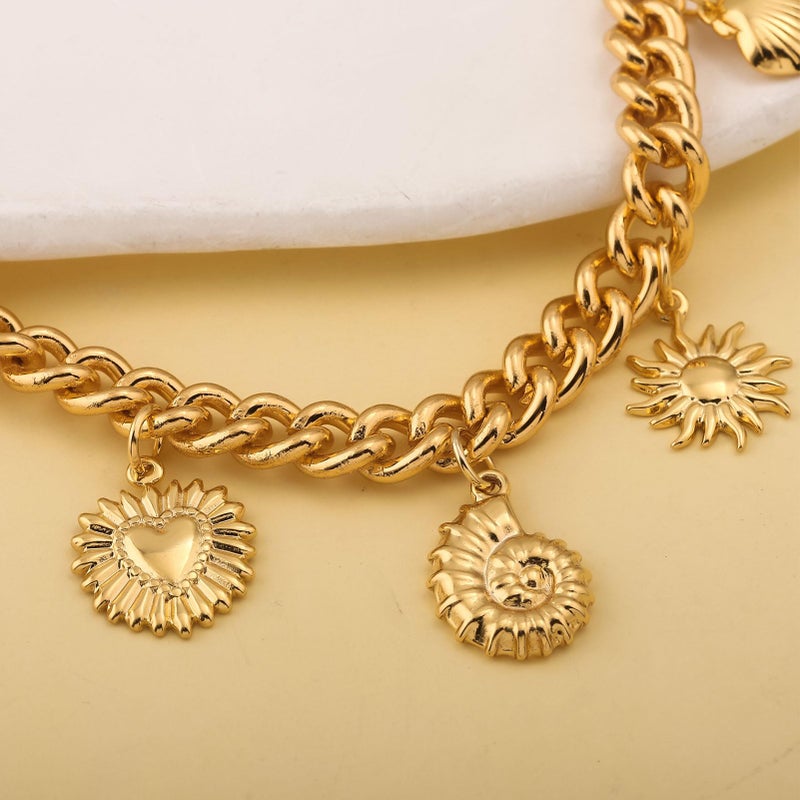 SORGERLY Beach Bag Purse Charm Chain - Gold Seashell Starfish Turtle Conch Key Chain Accessories - Cute Summer Keychain Gifts for Women (Gold beach charm) - Image 5