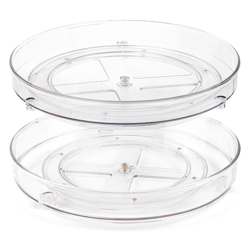 سبش 2 قطعة من دواليب لذي سوزان دوارة 360 لتنظيم الخزائن والثلاجات دواليب دوارة لحامل التوابل للمطبخ 27x43 سم