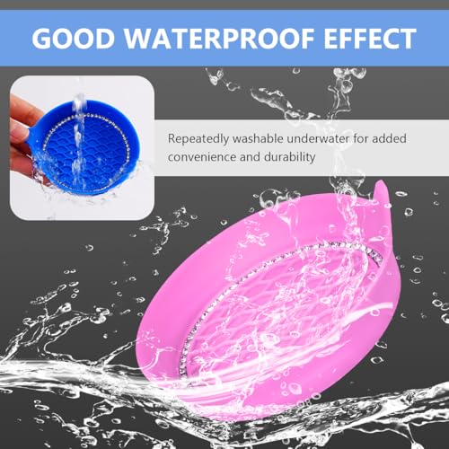 NYTKL 2 PCS Bling Car Cup Coaster, Crystal Rhinestone Cup Holder Insert for Car Interior Decoration, Non Slip Shockproof Silicon Sparkly Drink Met Universal for Most Vehicles (Pink) - Image 5