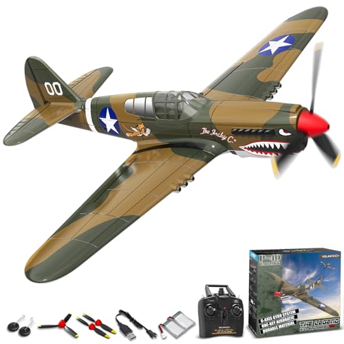 volantexrc RC Plane 4 Channel Remote Control Airplane Fighter P40 with Aileron 6Axis Gyro Aerobatics for Adults - Image 1