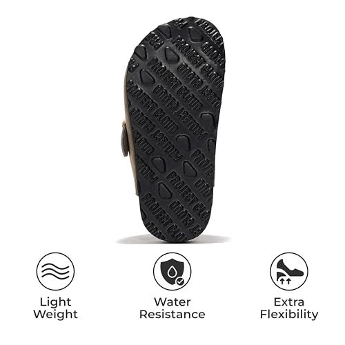 Project Cloud Clogs for Kids - Genuine Leather Kids Clogs with Cork Footbed Arch Support - Non-Slip Slippers & Sandals for Boys & Girls (BentonKids, TAUP, 5) - Image 4