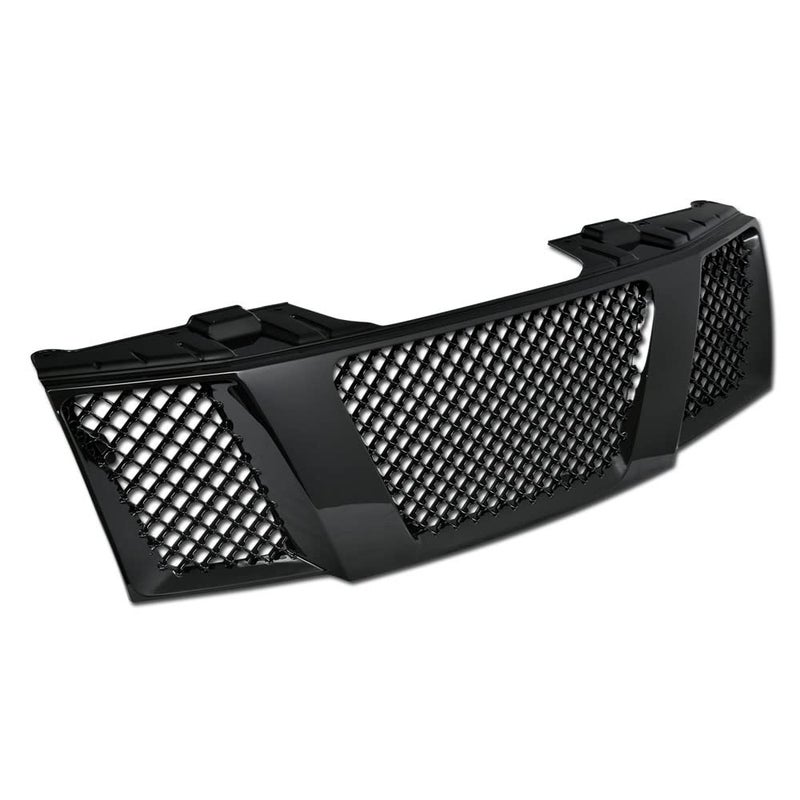TLAPS 7422438098047 Compatible With 20042007 Titan 20052007 Armada Glossy Black Mesh Front Bumper Grill Grille
