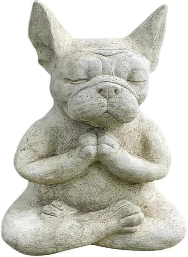 YWHWLX Yoga Bulldog Pose Meditation Dog Resin Statue Ornaments Waterproof Prayer Zen French Bulldog Sculpture Crafts Garden Decoration Figurine for Dog Lovers - Image 1