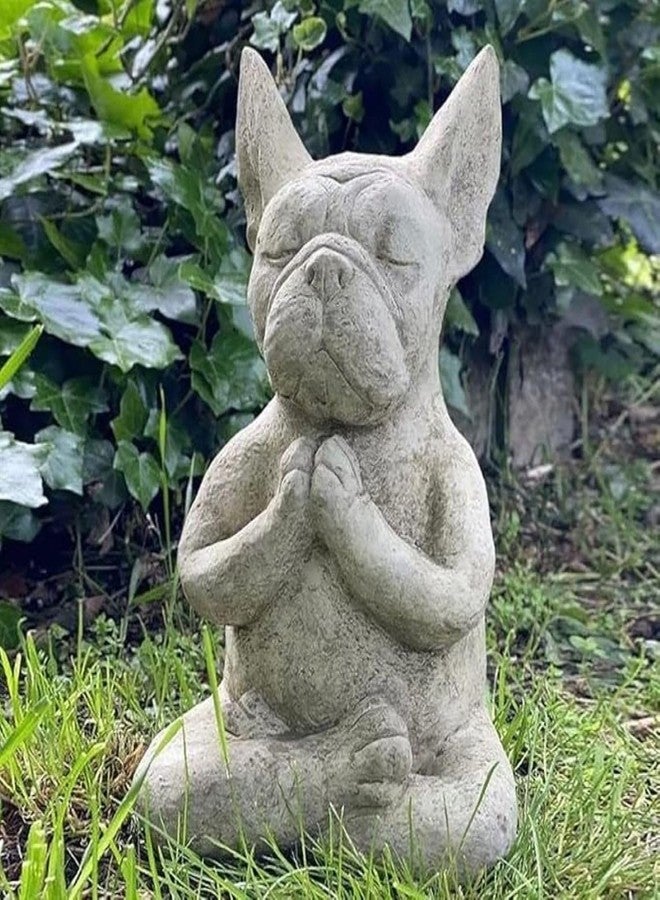 YWHWLX Yoga Bulldog Pose Meditation Dog Resin Statue Ornaments Waterproof Prayer Zen French Bulldog Sculpture Crafts Garden Decoration Figurine for Dog Lovers - Image 5