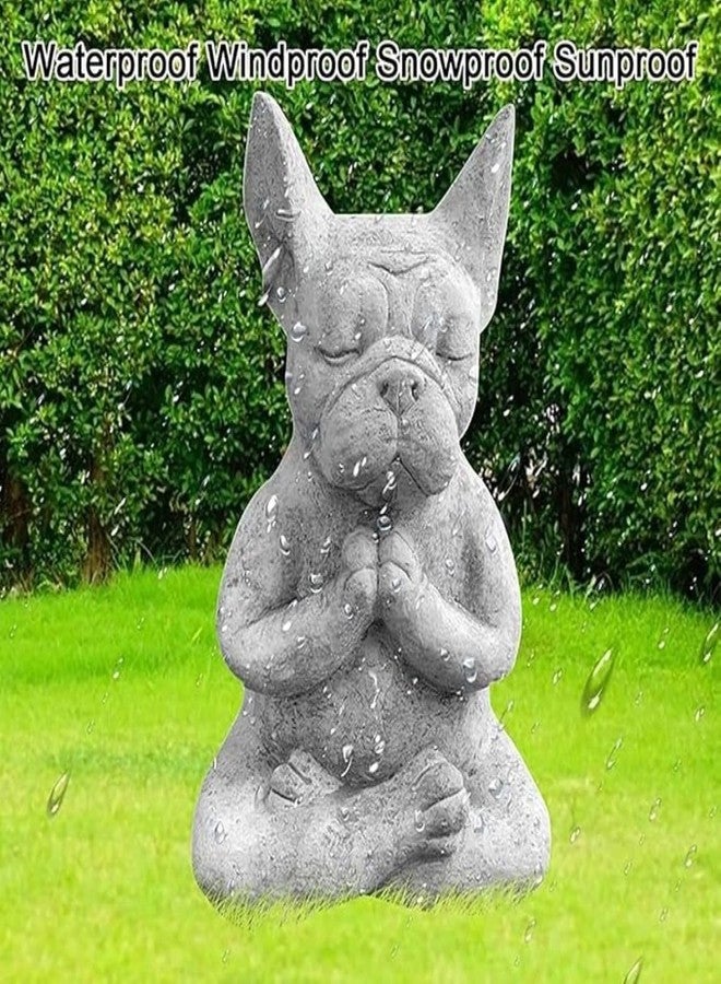 YWHWLX Yoga Bulldog Pose Meditation Dog Resin Statue Ornaments Waterproof Prayer Zen French Bulldog Sculpture Crafts Garden Decoration Figurine for Dog Lovers - Image 2