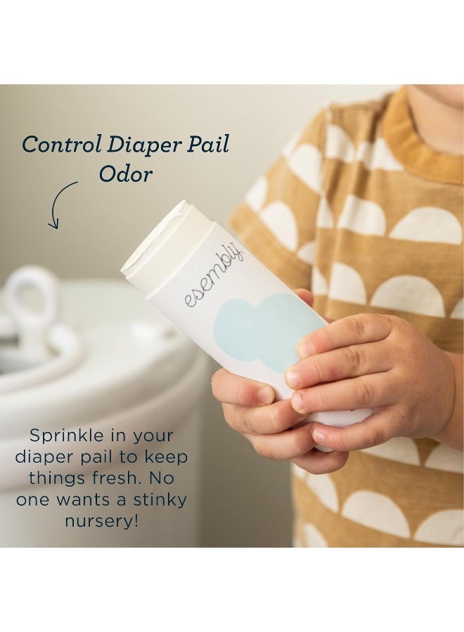 Esembly Pail Deodorant, Shakable Powder Deodorizer for Diaper Pails, Keeps Diapers, Gym Clothes and Dirty Laundry Smelling Fresh, Scents of Rosemary, Lemon and Grapefruit, 4oz - Image 4