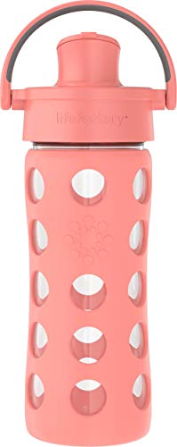 Lifefactory 12-Ounce Glass Water Bottle with Active Flip Cap and Protective Silicone Sleeve, Cantaloupe, 12oz - Image 3