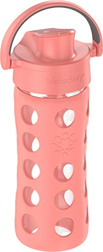 Lifefactory 12-Ounce Glass Water Bottle with Active Flip Cap and Protective Silicone Sleeve, Cantaloupe, 12oz - Image 2