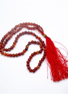 Alpine Crystals UAE Natural Red Carnelian Prayer Beads Tasbih Dubai - Genuine Crystal Misbaha  - Image 1